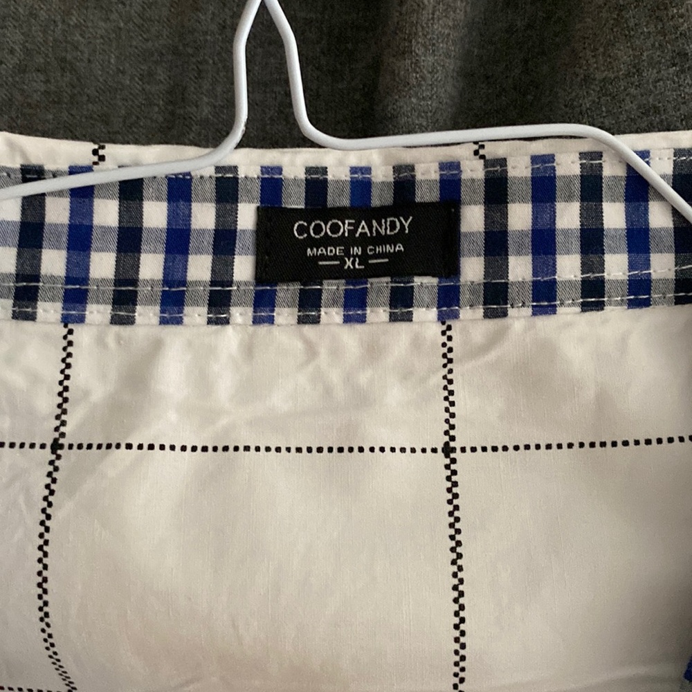COOFANDY Mens Button Down Dress Shirt White with Black Stripes XL - Picture 2 of 2